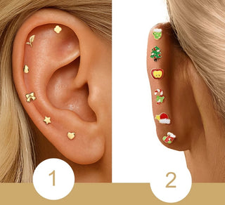 Pendientes Navideños y Minimalistas | Pendiente Reversible