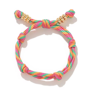 Pulsera con inicial de colores | Pulsera personalizada de cordón